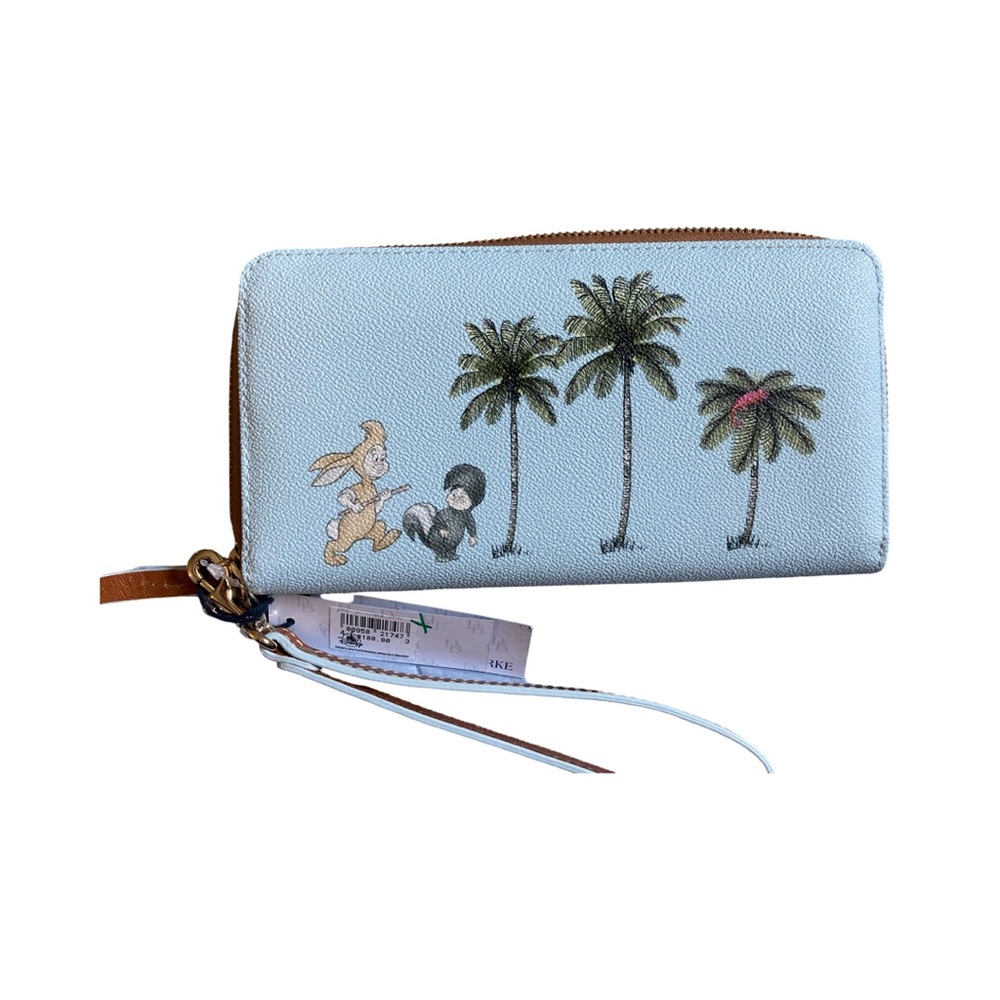 Dooney and Bourke Disney Leather Light Blue Wristlet Wallet - Picture 2 of 9